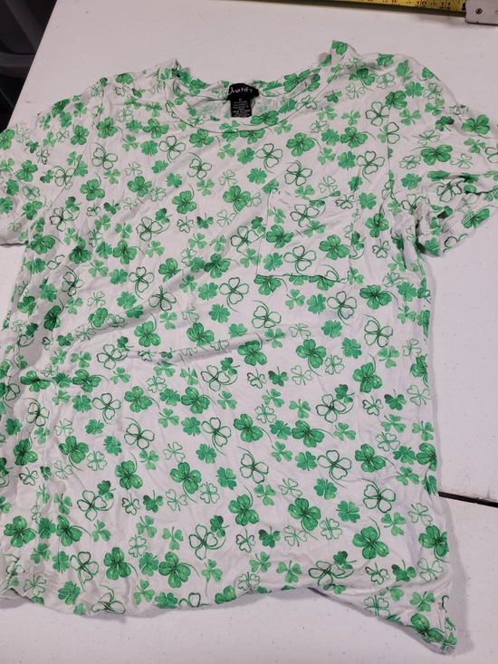 Justify Other - Justify White Tee with Green Clover Print